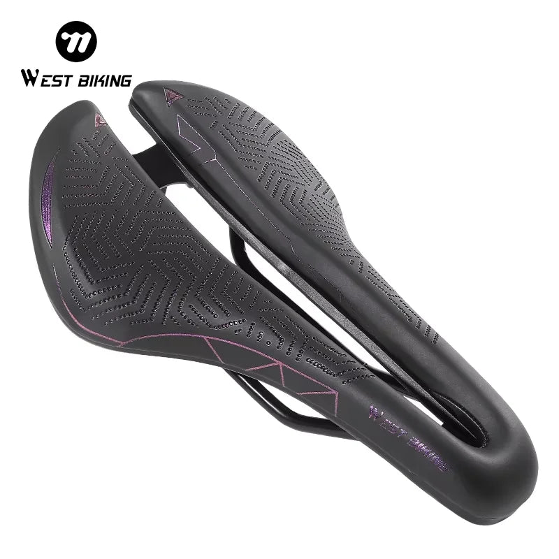 WEST BIKING Ultralight Mountain Bike Saddle MTB Enduro Road Bike Seat PU Leather Hollow Painless Men Saddle Warning Taillight - Get Outside Today 25