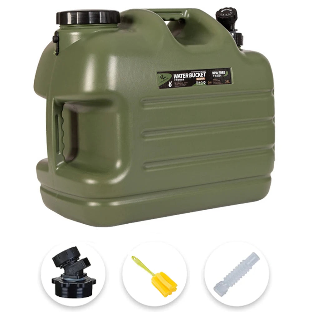 Desert Fox 10L/12L/18L/25L Large Military Green Water Tank Carrier Container with Spigot for Camping Outdoors Hiking Accessories - Get Outside Today 25