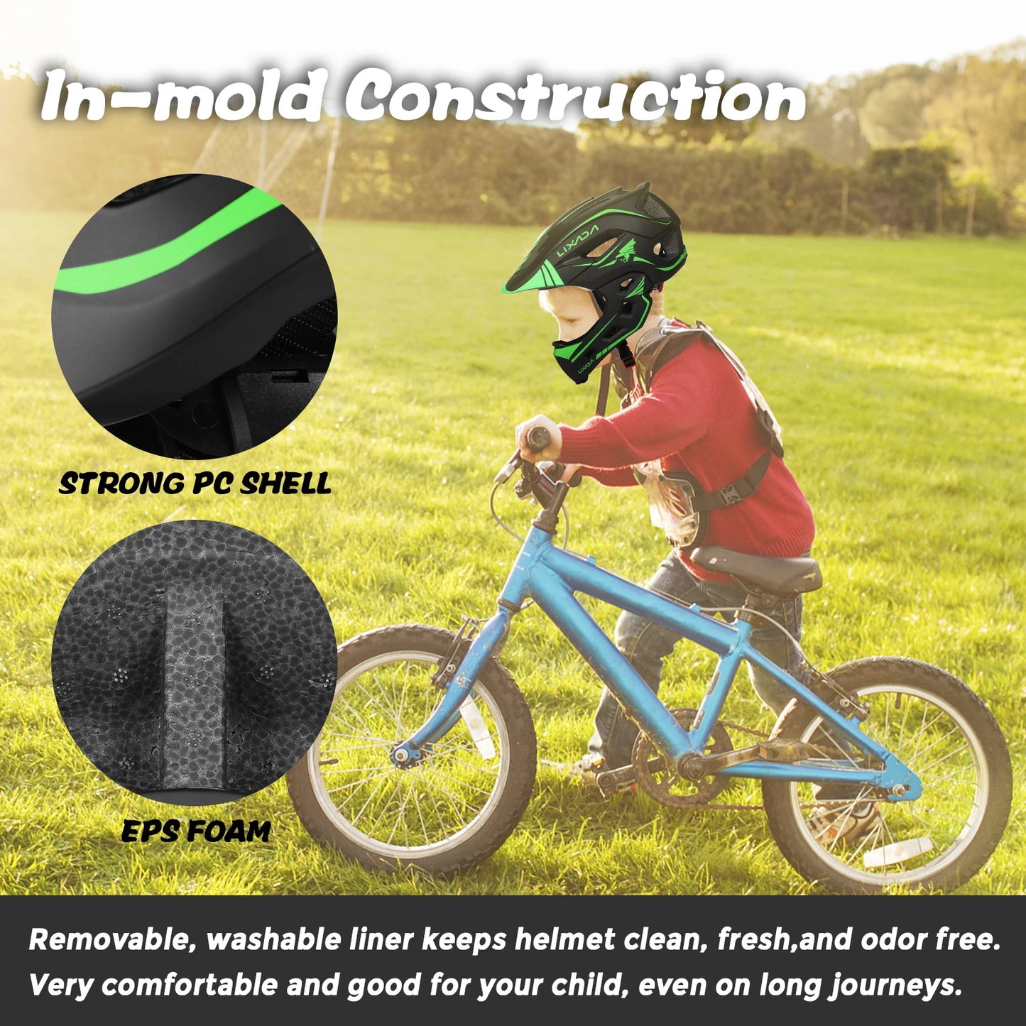 2-in-1 Kids Bicycle Helmet Child Sports Safety Cycling Protection Full Face Helmet Bike Roller Skating Helmet Guard for Cycling - Get Outside Today 25