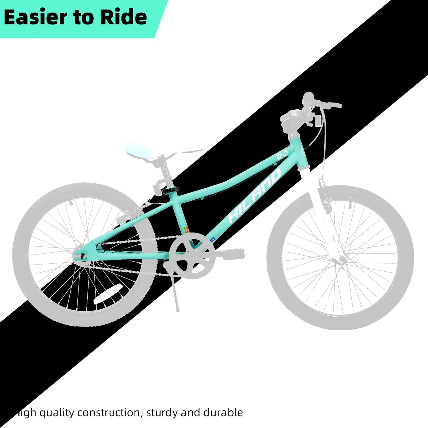 Hiland 20 Inch Kids Mountain Bike for Boys and Girls Single Speed Bicycle with Dual Handbrakes and Kickstand