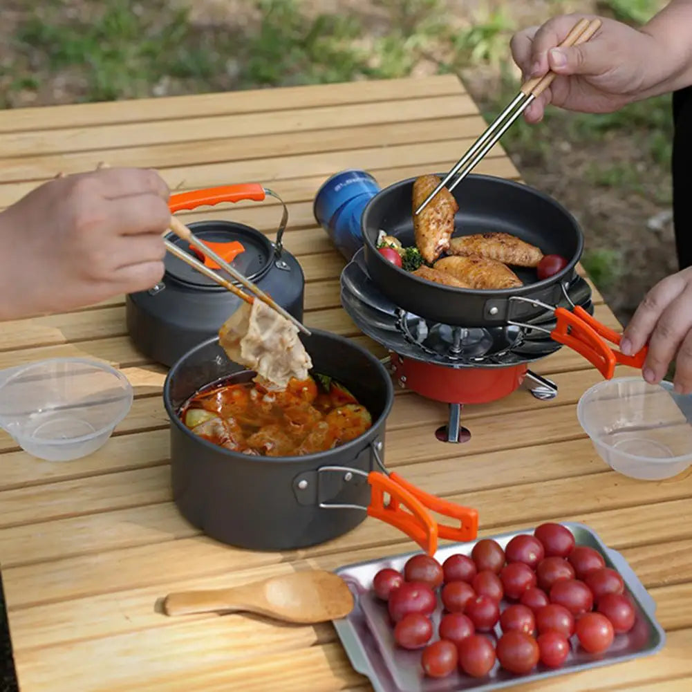 Foldable Handle Cookware Portable Camping Cookware Set for 2-3 People Non-stick Alumina Pots Pans Utensils for Outdoor - Get Outside Today 25