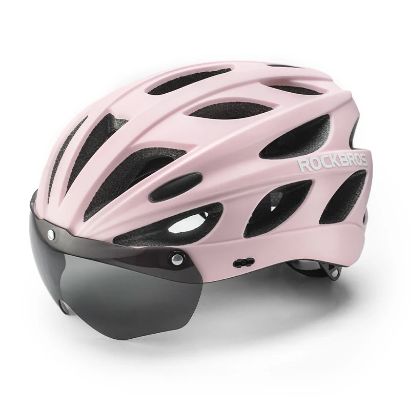 ROCKBROS Cycling Helmet Lightweight Integrated Helmet Head Protection Safety Helmet With Goggles Men Women MTB Road Bike Helmet - Get Outside Today 25