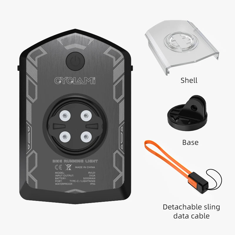 CYCLAMI RVL01 Bicycle Headlight Bike Light Cycling 5000mAh Type-C Charging Front Lamp For Garmin XOSS IGPSPORT COOSPO GEOID - Get Outside Today 25