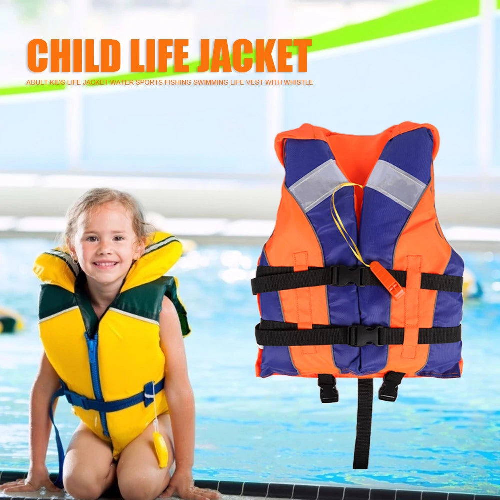 Adjustable Size Life Jacket with Whistle Fishing Drifting Swimming Life Vest