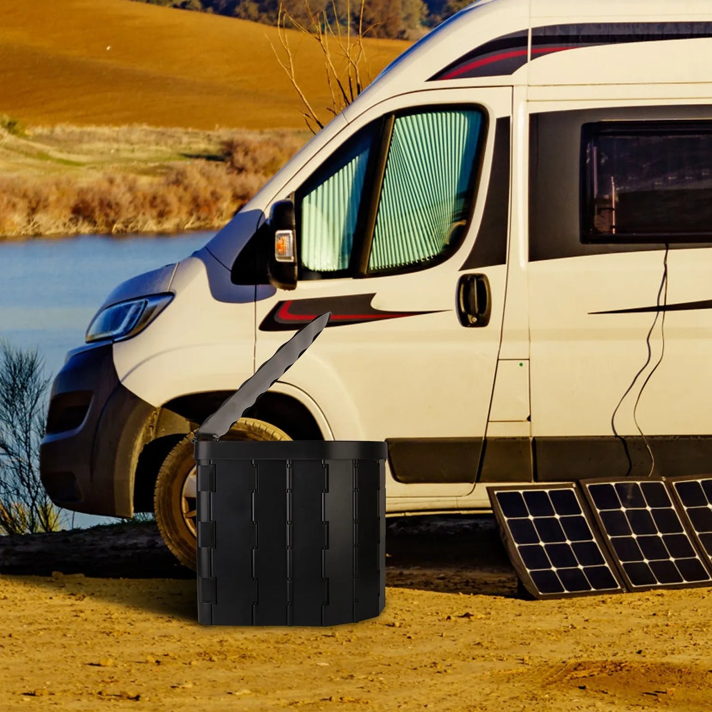 Portable Travel Bucket Toilet Seat Folding Toilet with Lid Camping Toilet Emergency Use Car Toilet - Get Outside Today 25