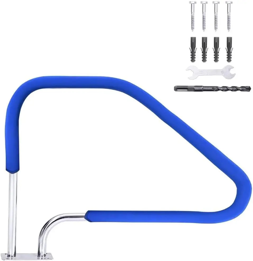 Pool Rail 49.5" x 34" Pool Railings 304 Stainless Steel 385 LBS Load Capacity, Non-Slip Swimming Pool Handrail with Blue Handle - Get Outside Today 25