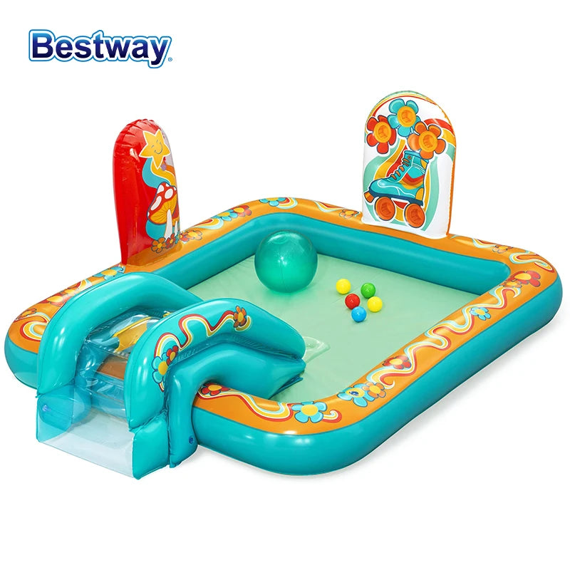 Bestway 53164 6'4" x 60" x 29" Play Center Inflatable Play Pool Play Center Inflatable Water Play Center Garden