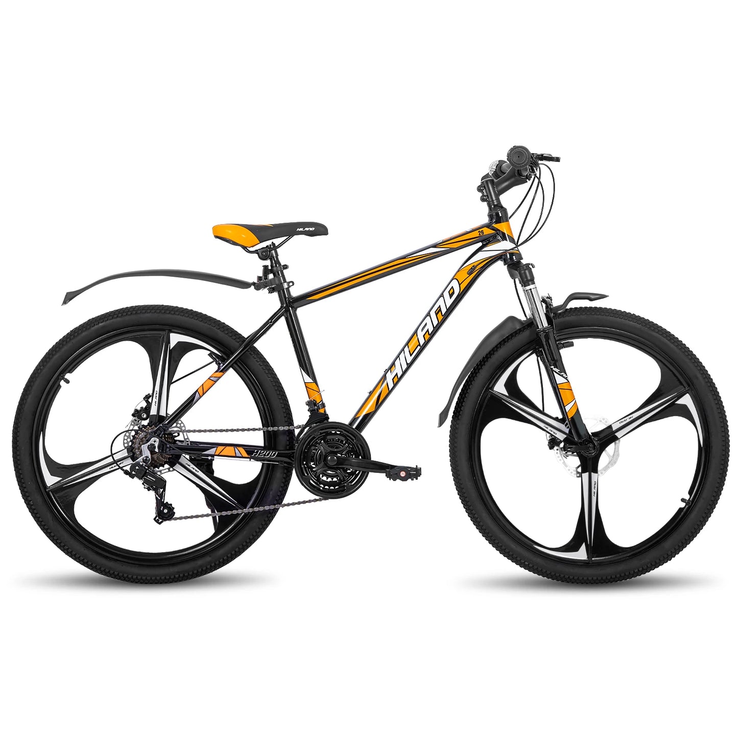 Hiland Mountain Bike Shimano 21 Speed Drivetrain Aluminum Frame 26 Inch Wheels Disc Brake for Men and Women