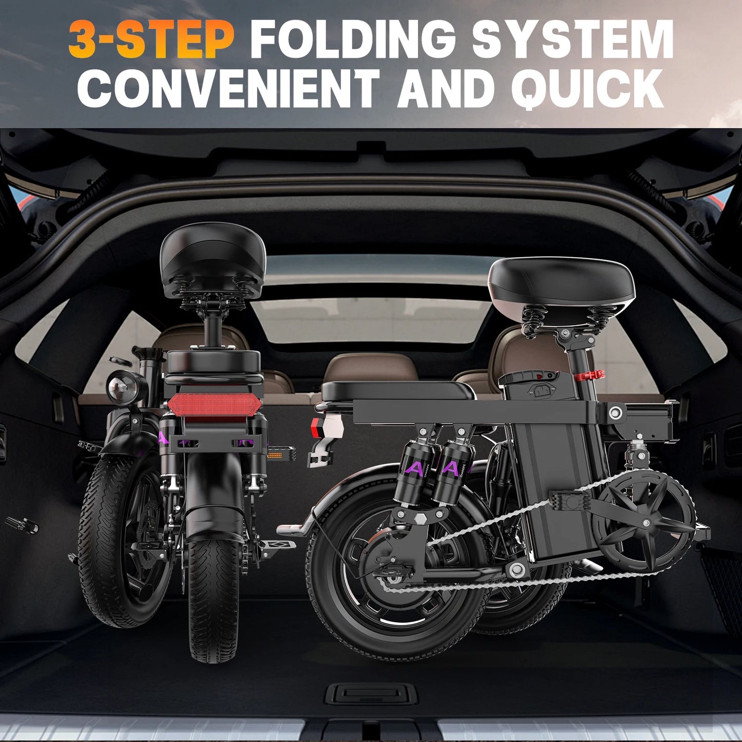 Electric Bike for Adults Teen-Folding Electric Bicycle 750W Peak Motor,20+MPH 35 Miles,Commuter Ebike 48V 15AH Removable Battery - Get Outside Today 25