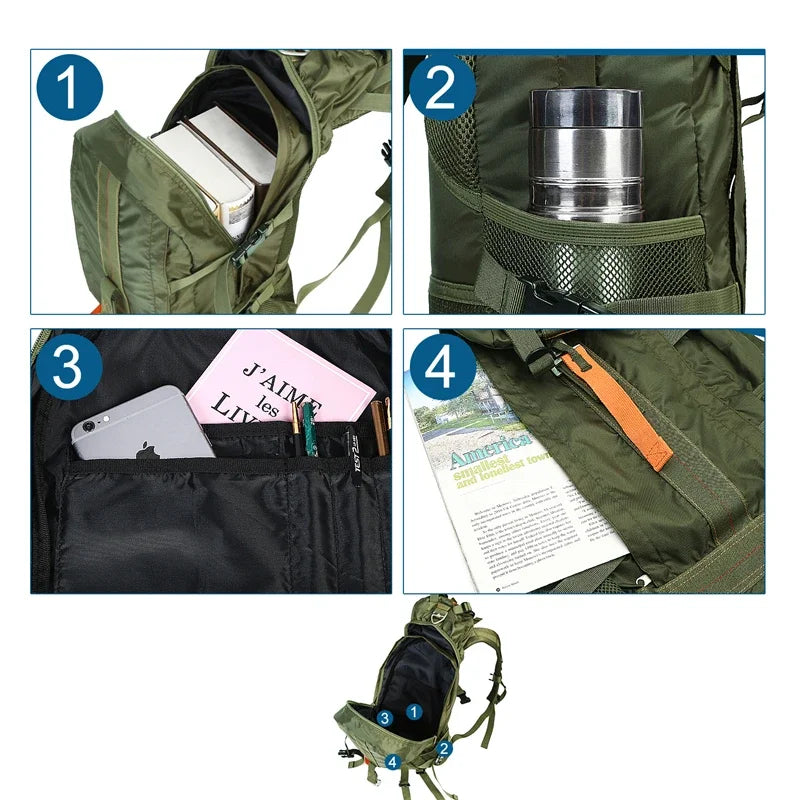 Lightweight Waterproof Travel Hiking Backpack for Men - Get Outside Today 25