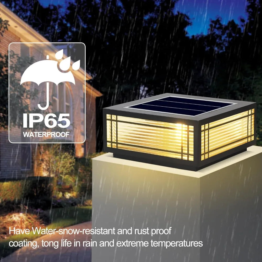 Solar Post Light Fixture Exterior Pillar Light with LED Solar Power Column Caps - Get Outside Today 25