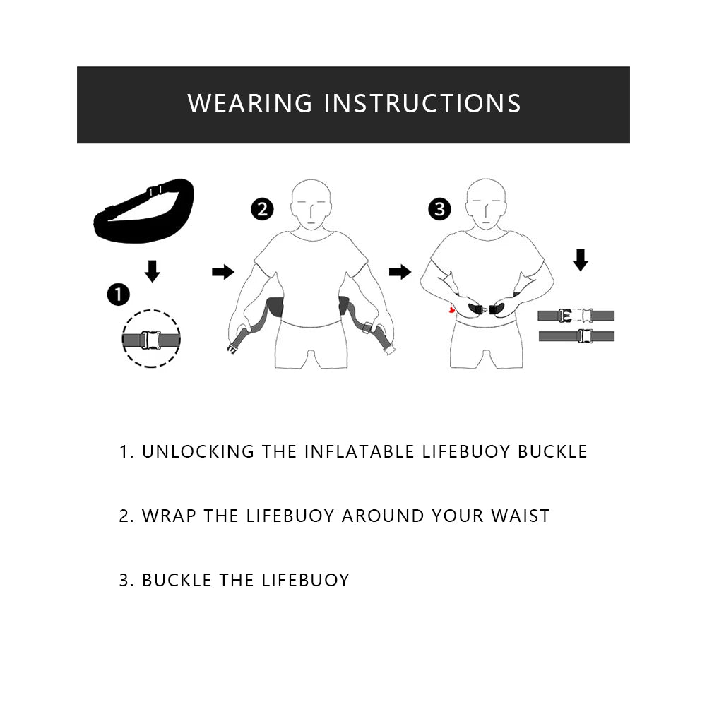 Automatic Inflatable Life Saving Belt 100N Life Vest Self Inflatable Buoyancy for Boating Rafting and Outdoor Safety