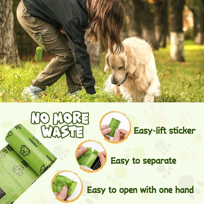 Dog Poop Bag Set with Dispenser & Leash Clip, Thick Waste Poop Bags for Puppy/Small/Medium/Large Dog & Cat - Get Outside Today 25
