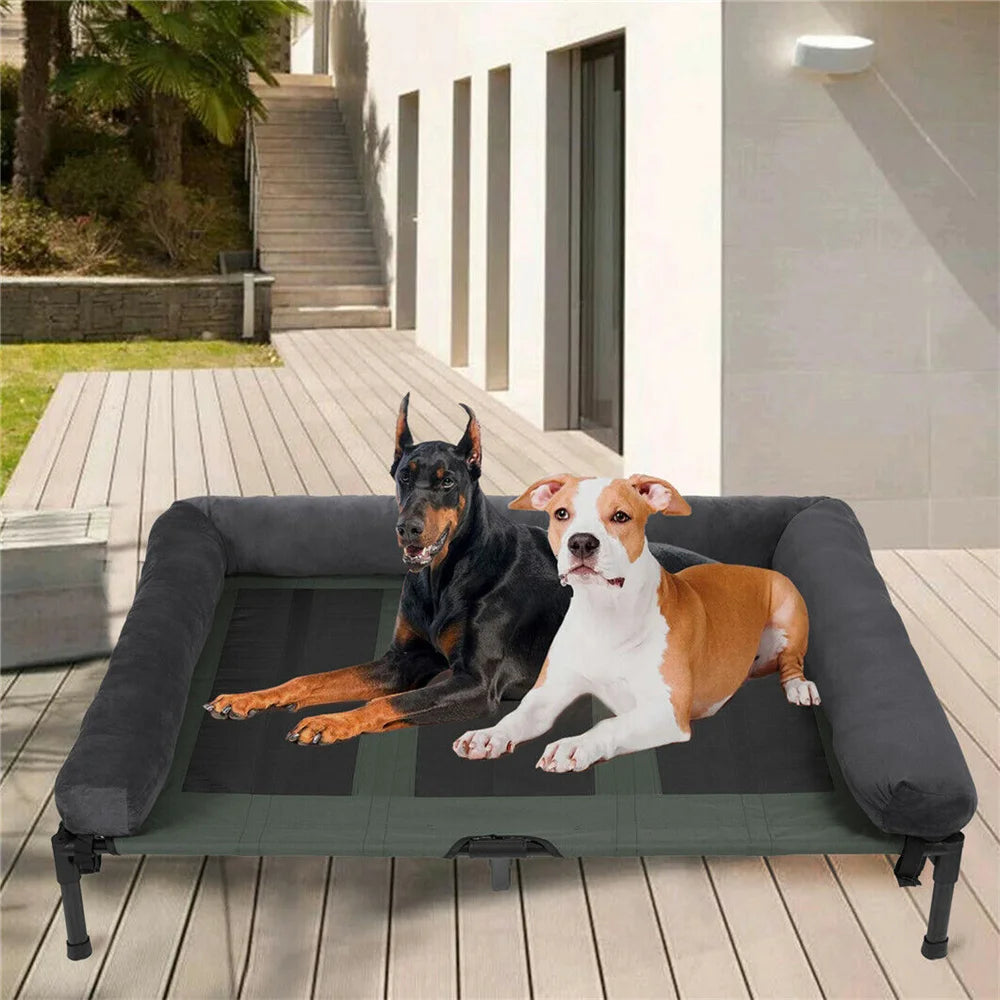 XXL XL Large Dog Bed Outdoor Raised Dog Bed with Cooling Mat - Get Outside Today 25