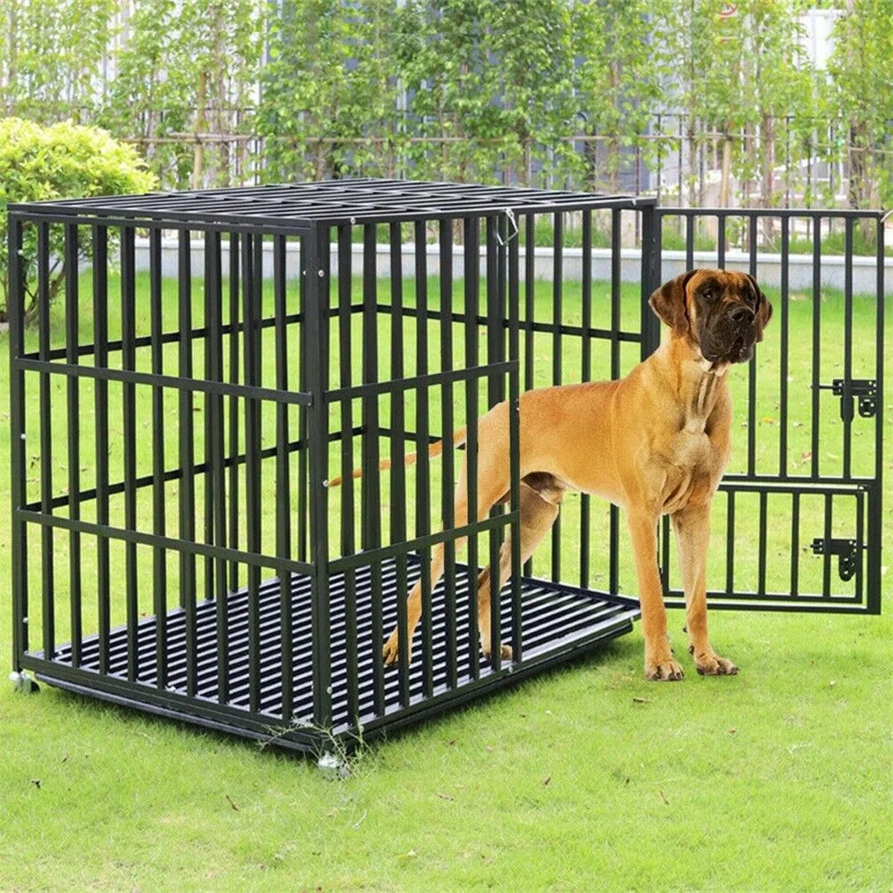 XXL Large Heavy Duty Dog Crate With Lockable Wheels