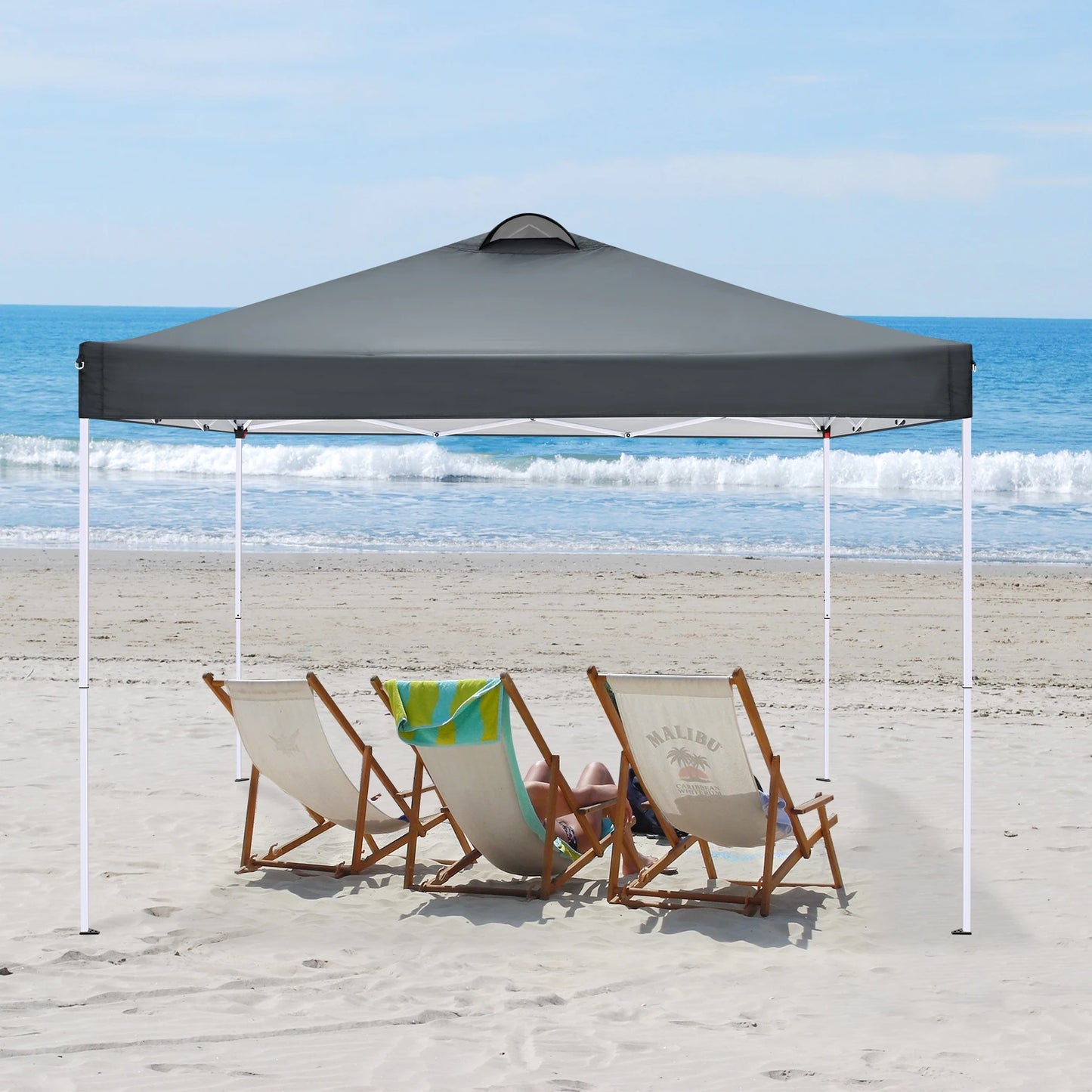 10x10 EZ Pop Up Canopy Tent with 4 Sidewalls Waterproof Outdoor Canopy with Air Vent UPF 50+ Gazebo for Sun Shade Party with 4 Sandbags