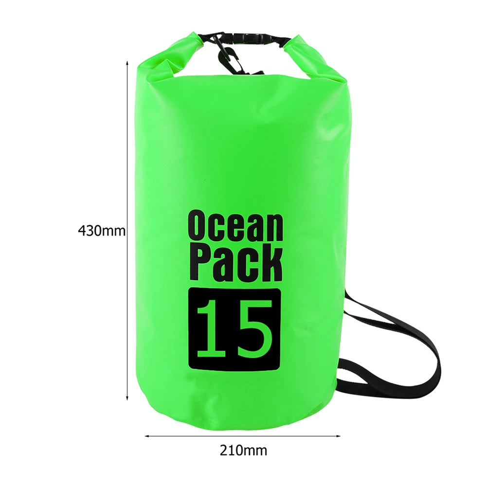 15-2L Swimming Waterproof Dry Bag Outdoor Floating Trekking Beach Backpack PVC Thickened Double-Layer Fabric IPX6 Waterproof Bag - Get Outside Today 25