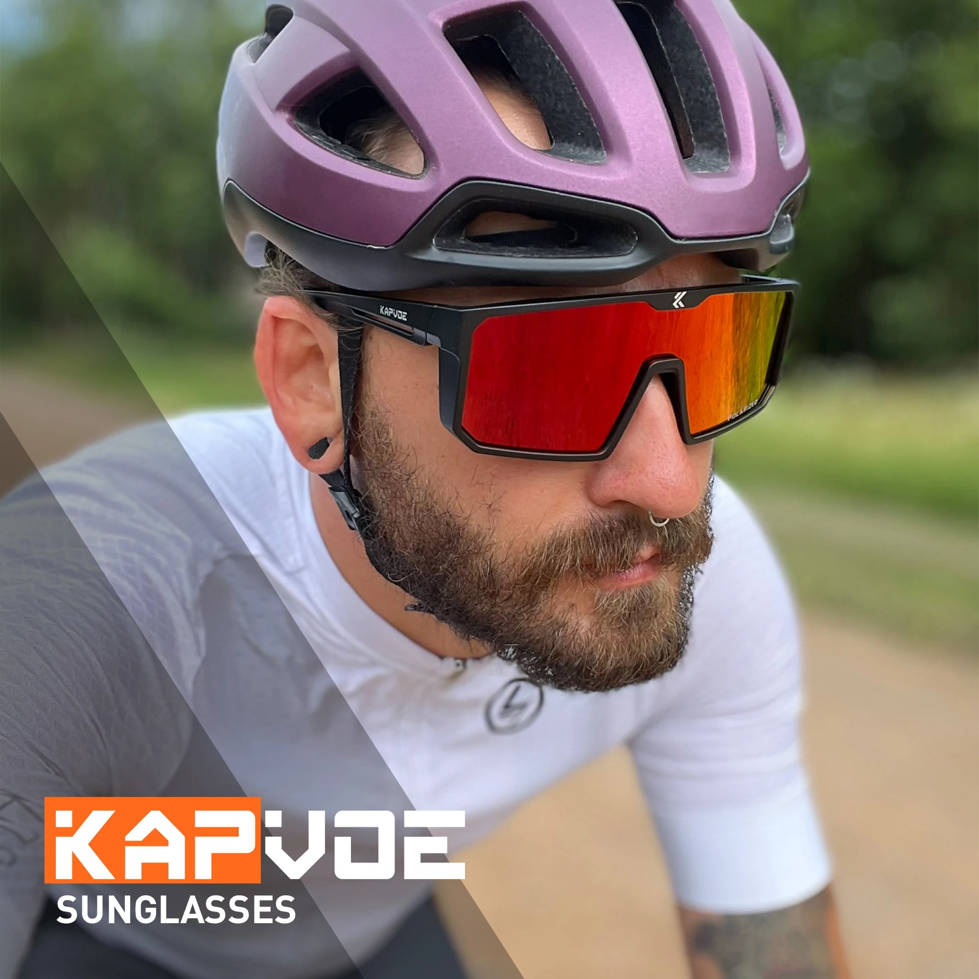 KAPVOE Polarized Cycling Glasses Sports Sunglasses for Men Women, UV400 Protection MTB Bicycle Baseball Mountain Bike Glasses - Get Outside Today 25