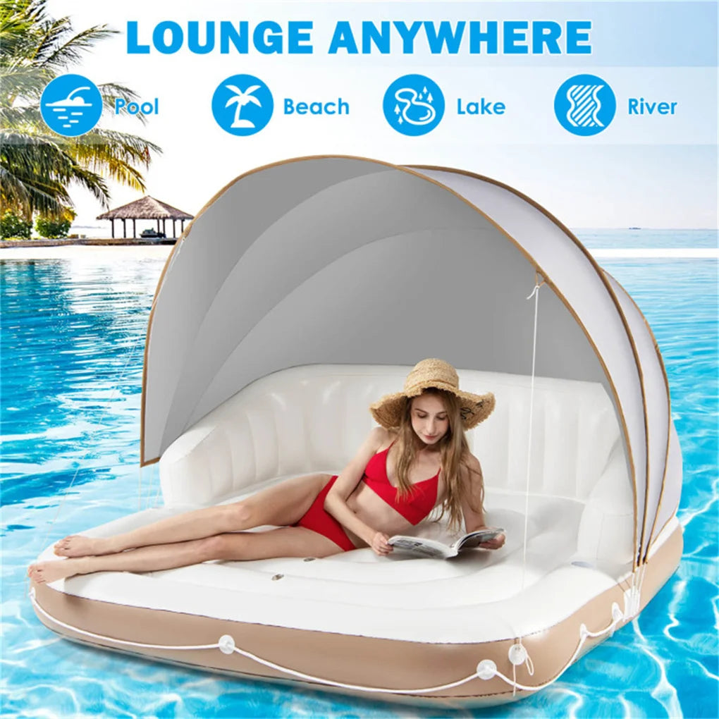Water Floating Platform 2-person Floating Bed Inflatable Tent Swimming Air Cushion Bed Large Floating Pad - Get Outside Today 25