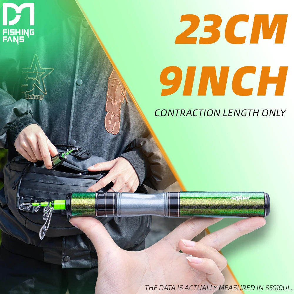 FishingFan Super Short Mini 1.53m 1.68m 1.8m Ultralight Carbon Telescopic Travel Fishing Rod - Get Outside Today 25