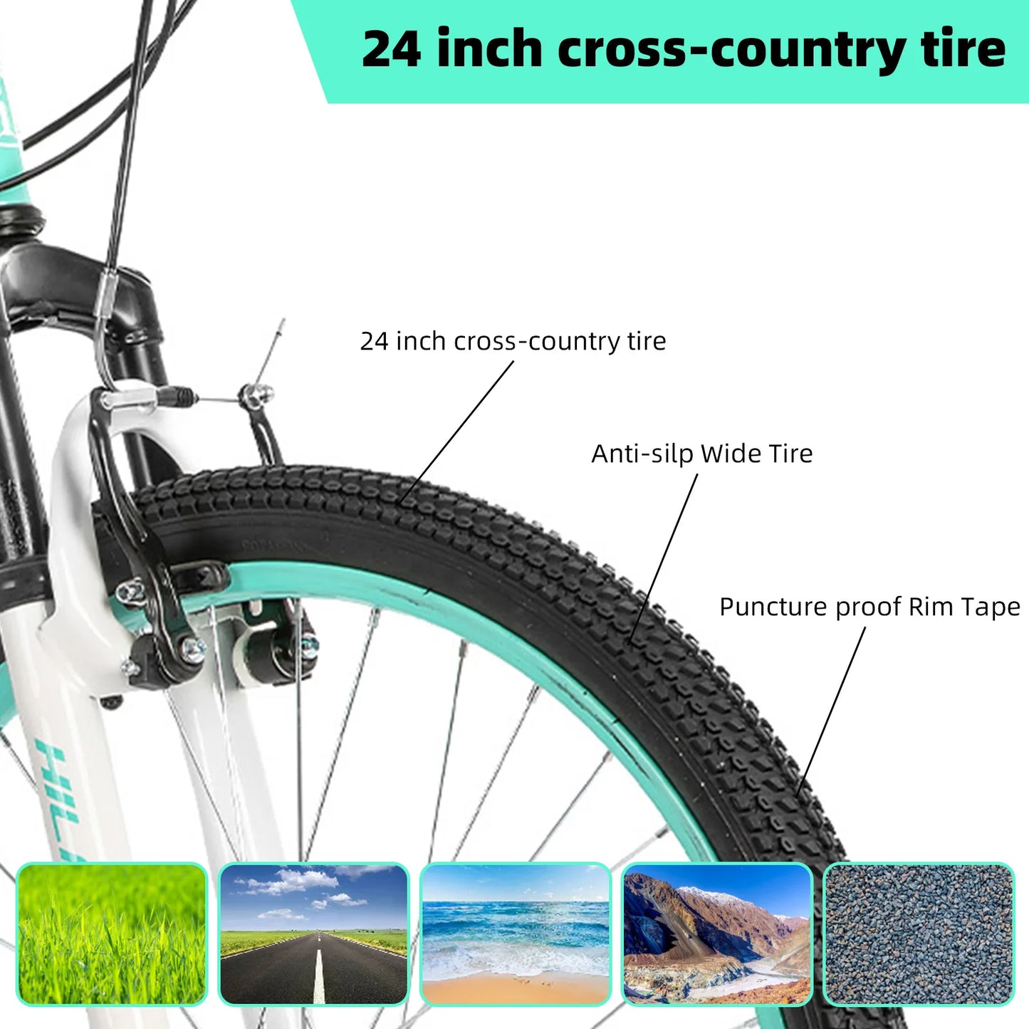 Hiland 20 Inch Kids Mountain Bike for Boys and Girls Single Speed Bicycle with Dual Handbrakes and Kickstand