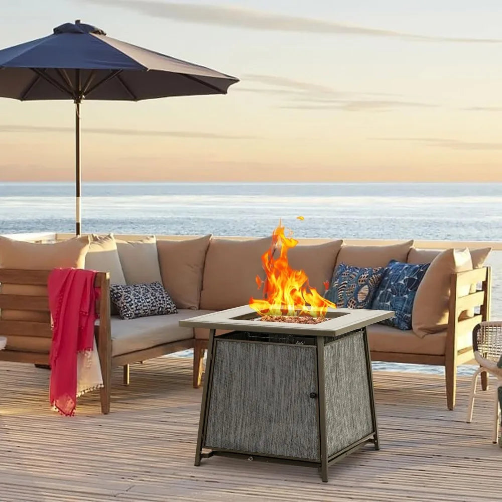 50000 BTU Propane Fire Pit Table 28 Inch Square Outdoor