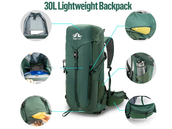 Night Cat 30L Hiking Backpack- Internal Frame; Fits both Men&Women Ultralight - Get Outside Today 25