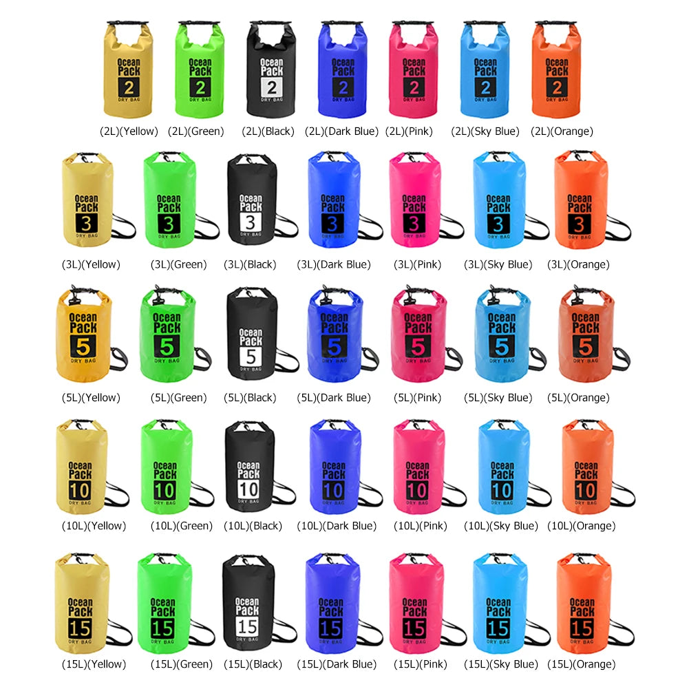 15-2L Swimming Waterproof Dry Bag Outdoor Floating Trekking Beach Backpack PVC Thickened Double-Layer Fabric IPX6 Waterproof Bag - Get Outside Today 25
