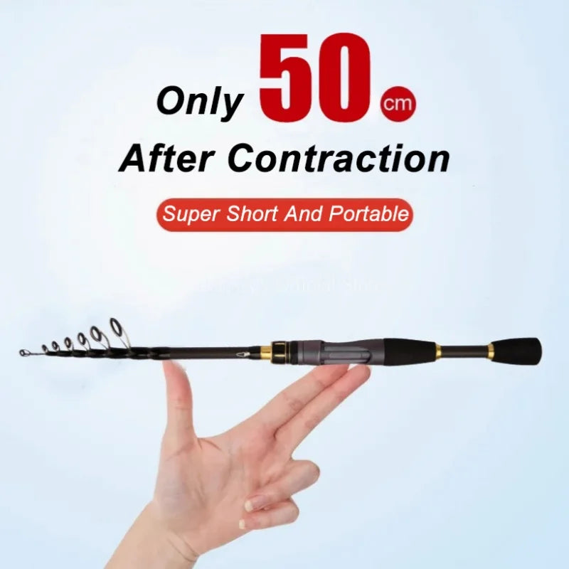 1.8M 2.1M 2.4M 2.7M Ultra Short Telescopic Fishing Rod Multifunction Spinning Casting Rod High Carbon Durable Fish Pole - Get Outside Today 25