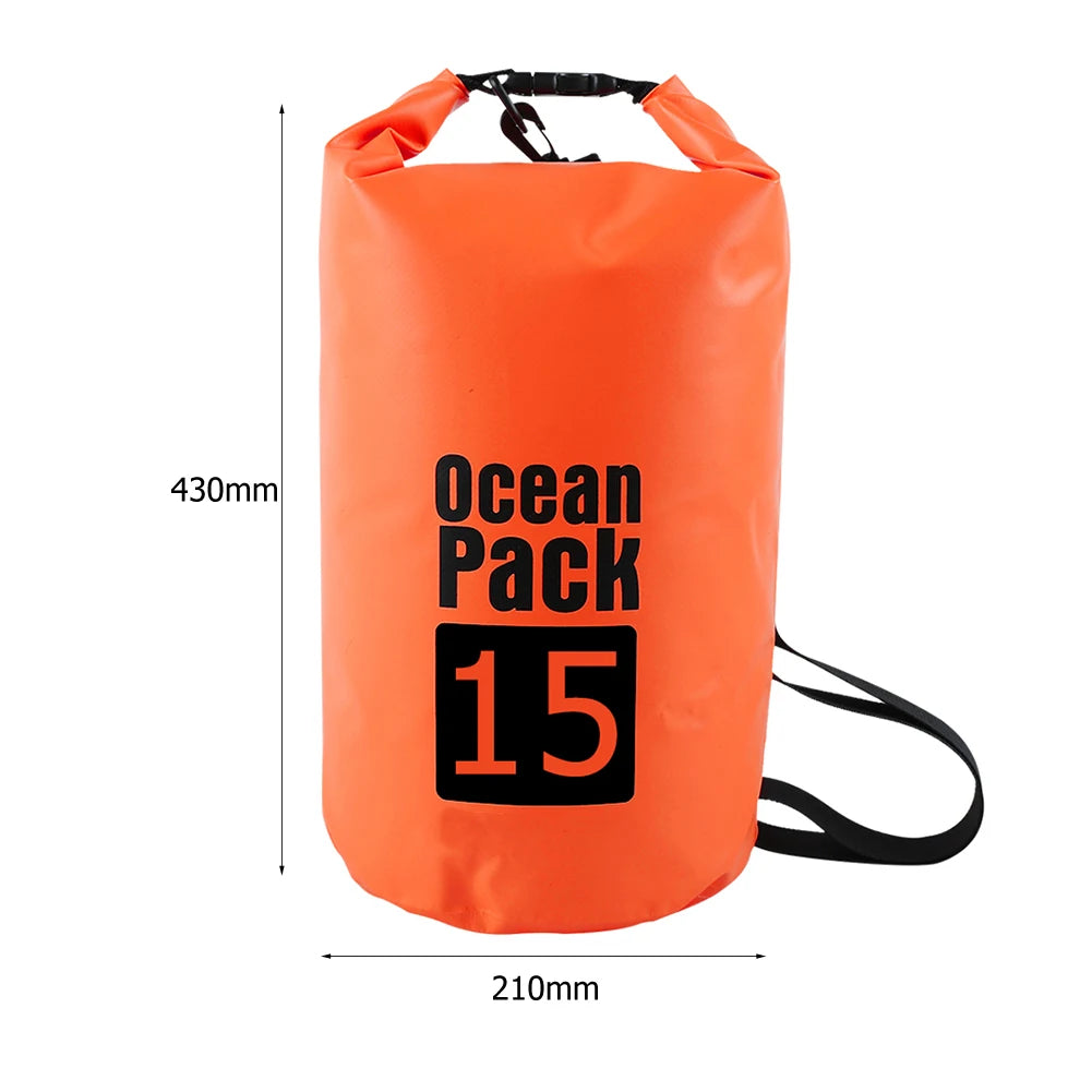 15-2L Swimming Waterproof Dry Bag Outdoor Floating Trekking Beach Backpack PVC Thickened Double-Layer Fabric IPX6 Waterproof Bag - Get Outside Today 25