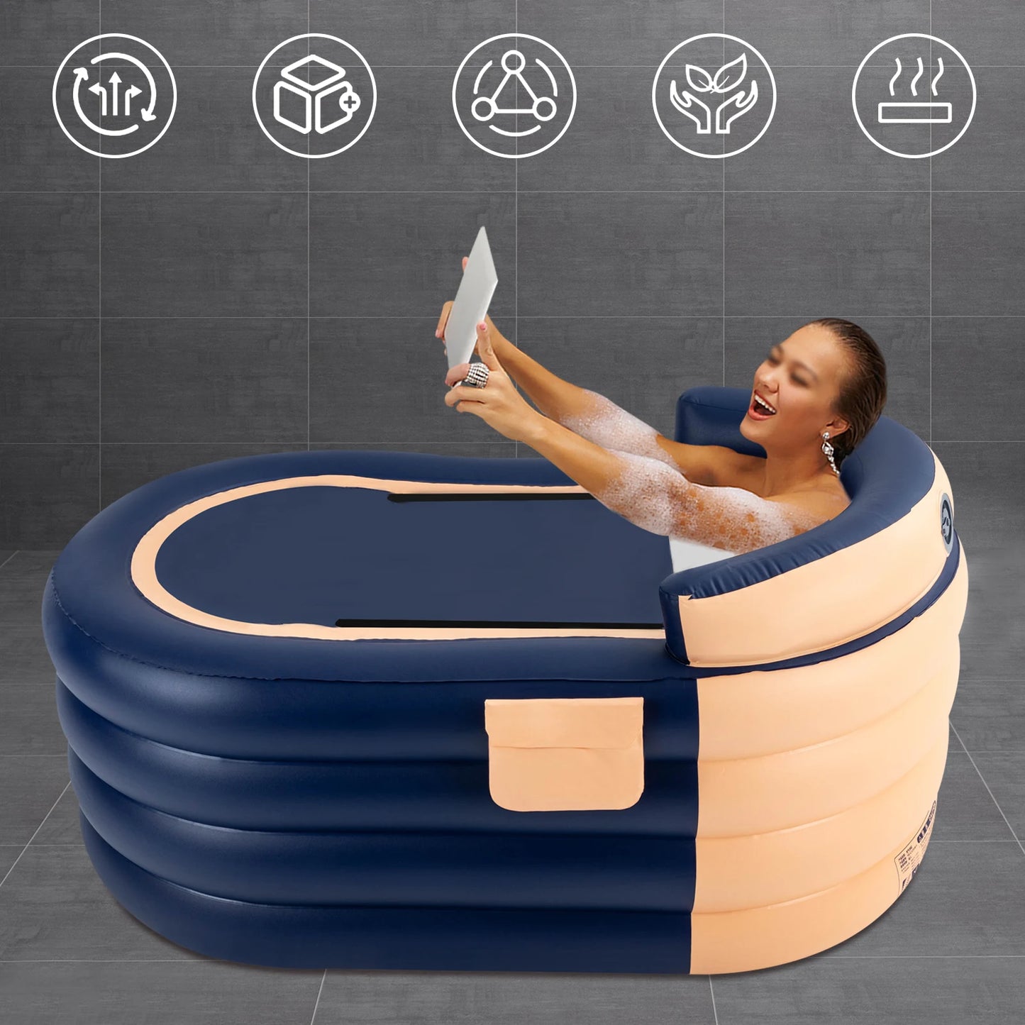Inflatable Swimming Pool 33.07x55.11x29.13in PVC 220 lbs Capacity