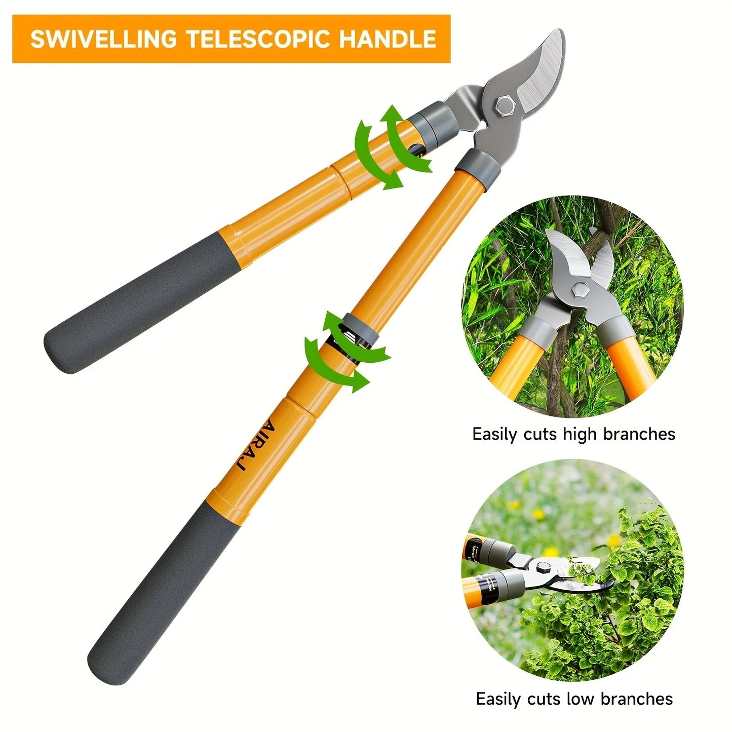 AIRAJ Bypass Lopper Hedge Shears Pruning Shears Garden Clippers