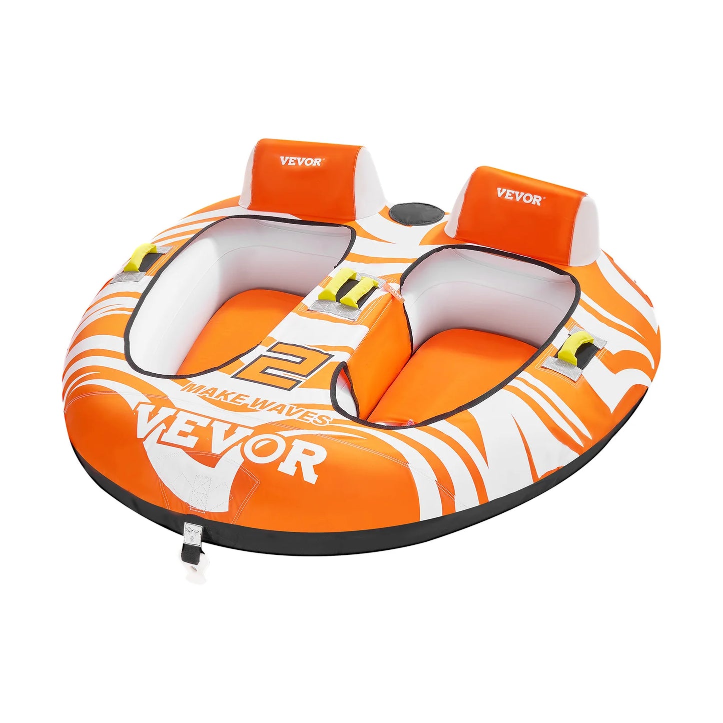 VEVOR Towable Tubes for Boating 2 Person Inflatable Boat Tubes 340 Pounds Water Sport Tubes with 840D Full Nylon