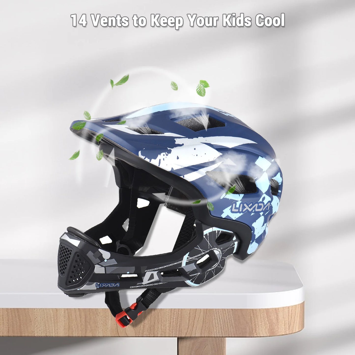 Kids Cycle Helmet Detachable Full Face Adjustable Safety Helmet for Children