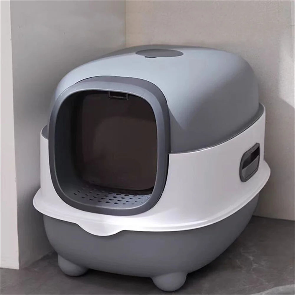 Large Cat Litter Box Enclosed Odorless Hooded Litter Tray Deep Cat Toilet Pan Easy Clean Non Stick - Get Outside Today 25