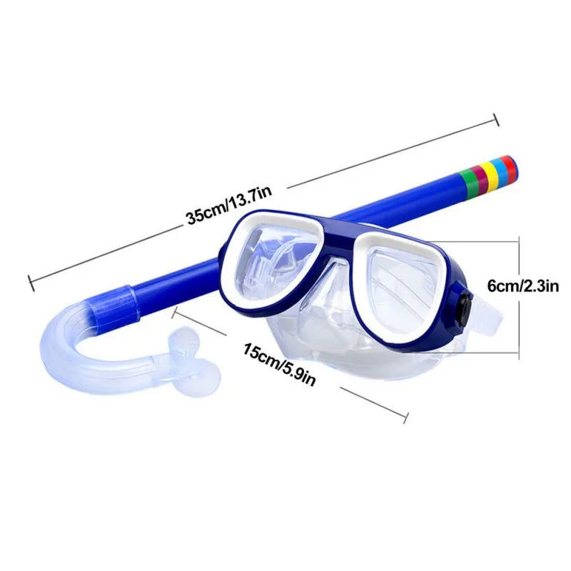 Kids Snorkel Set Diving Mask+Breathing Tubes Boy Girls Fashion Scuba Diving Anti Fog Safe Breathing Sets Underwater Accessories
