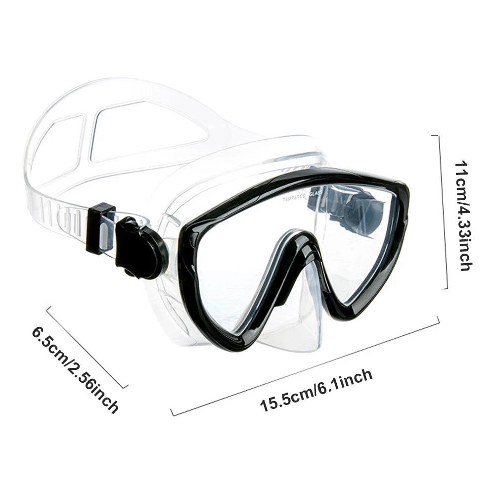 Scuba Diving Mask with Nose Cover Scuba Mask Silicone Skirt Snorkeling Mask Anti-Fog Swimming Goggles for Adults