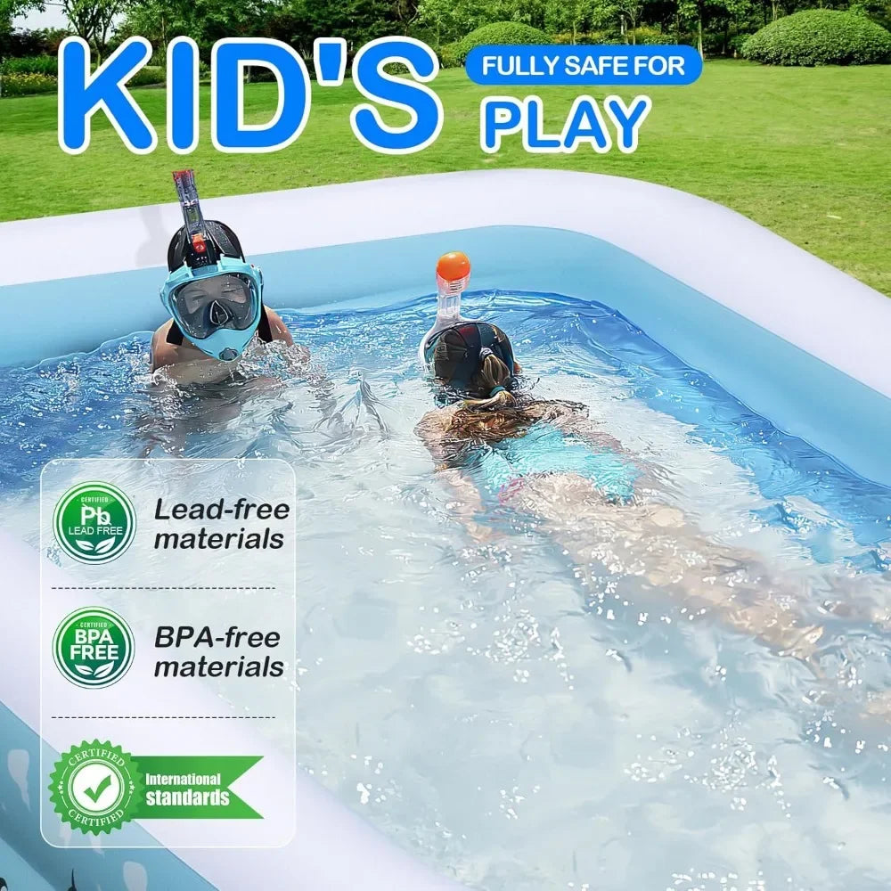 Inflatable Swimming Pool for Kids and Adults Durable Thickened Family Pool 700 Gallons Blue PVC - Get Outside Today 25