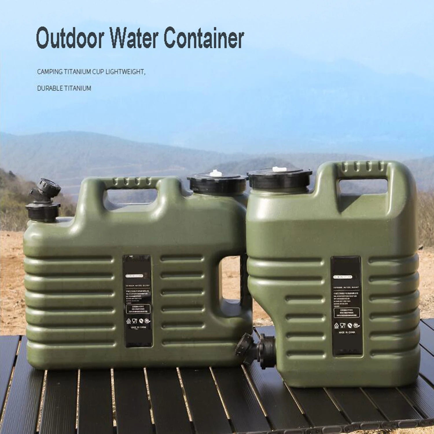 Desert Fox 10L/12L/18L/25L Large Military Green Water Tank Carrier Container with Spigot for Camping Outdoors Hiking Accessories - Get Outside Today 25