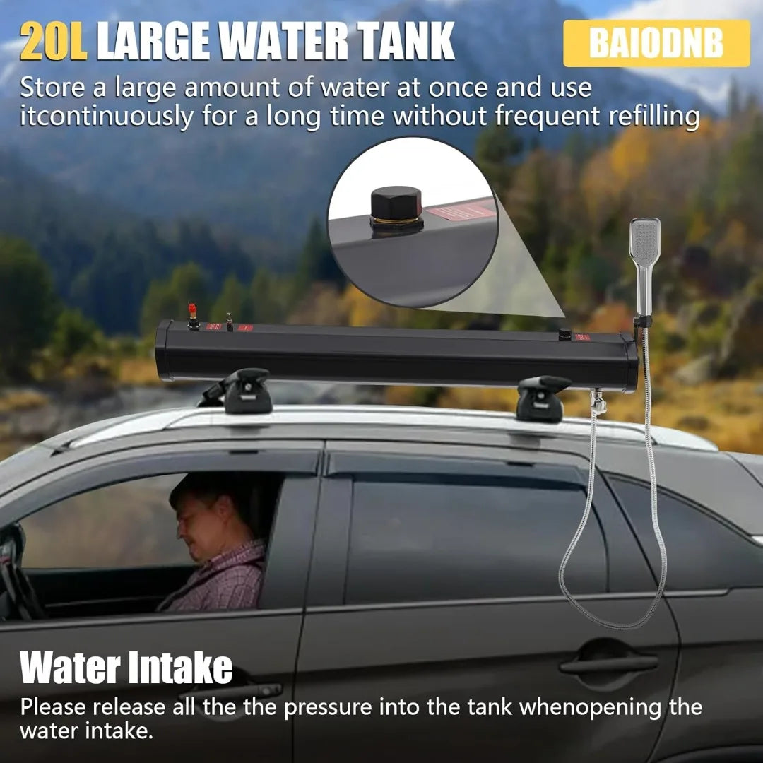 Portable Pressurized Camping Shower - 5L Water Tank with Handheld Showerhead for Outdoor Hiking, Beach - Includes Storage Bag - Get Outside Today 25