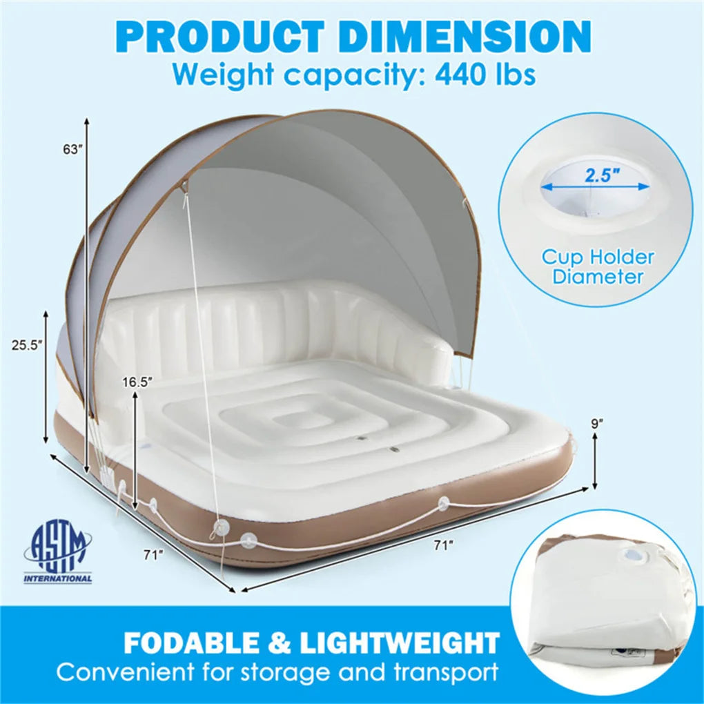 Water Floating Platform 2-person Floating Bed Inflatable Tent Swimming Air Cushion Bed Large Floating Pad - Get Outside Today 25