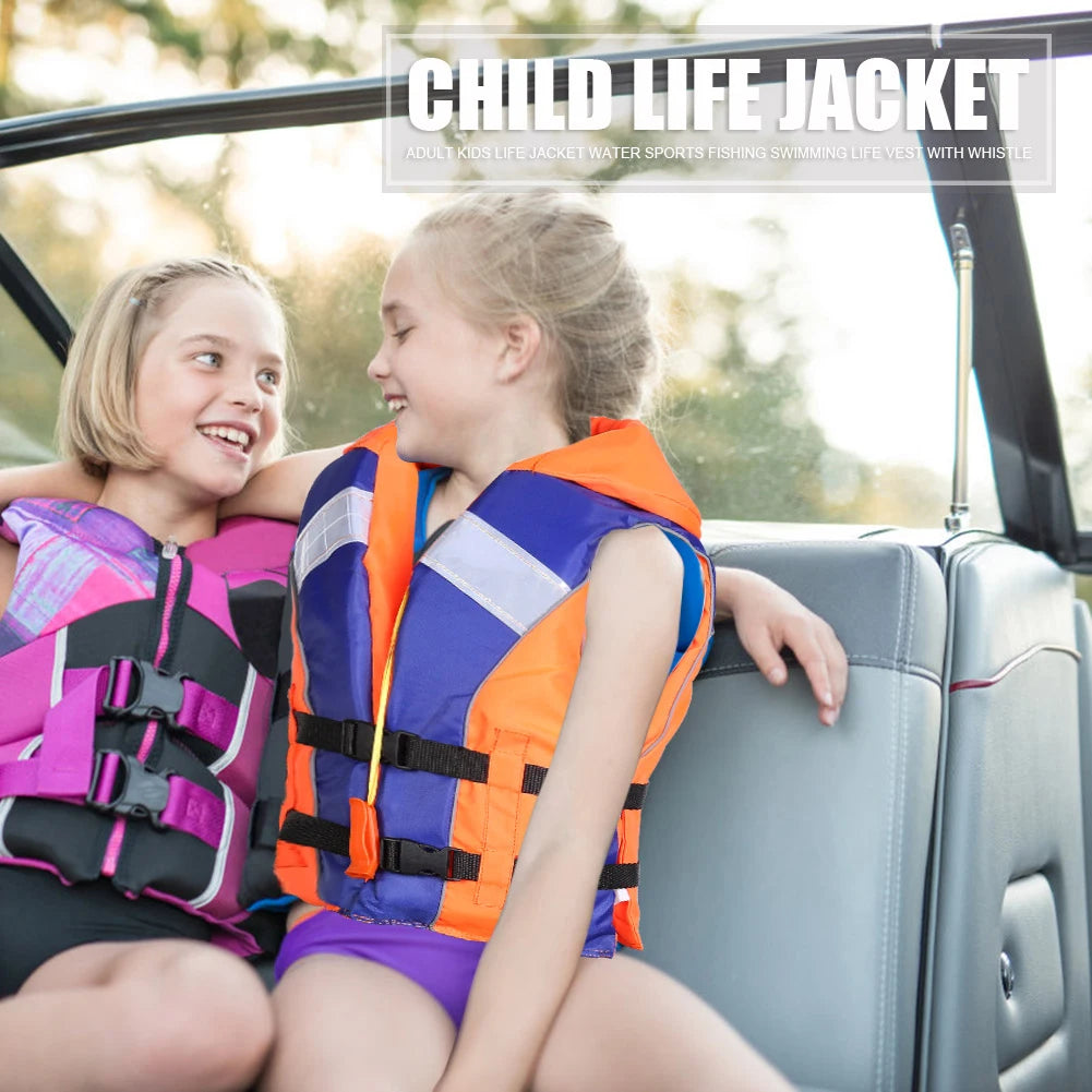 Adjustable Size Life Jacket with Whistle Fishing Drifting Swimming Life Vest