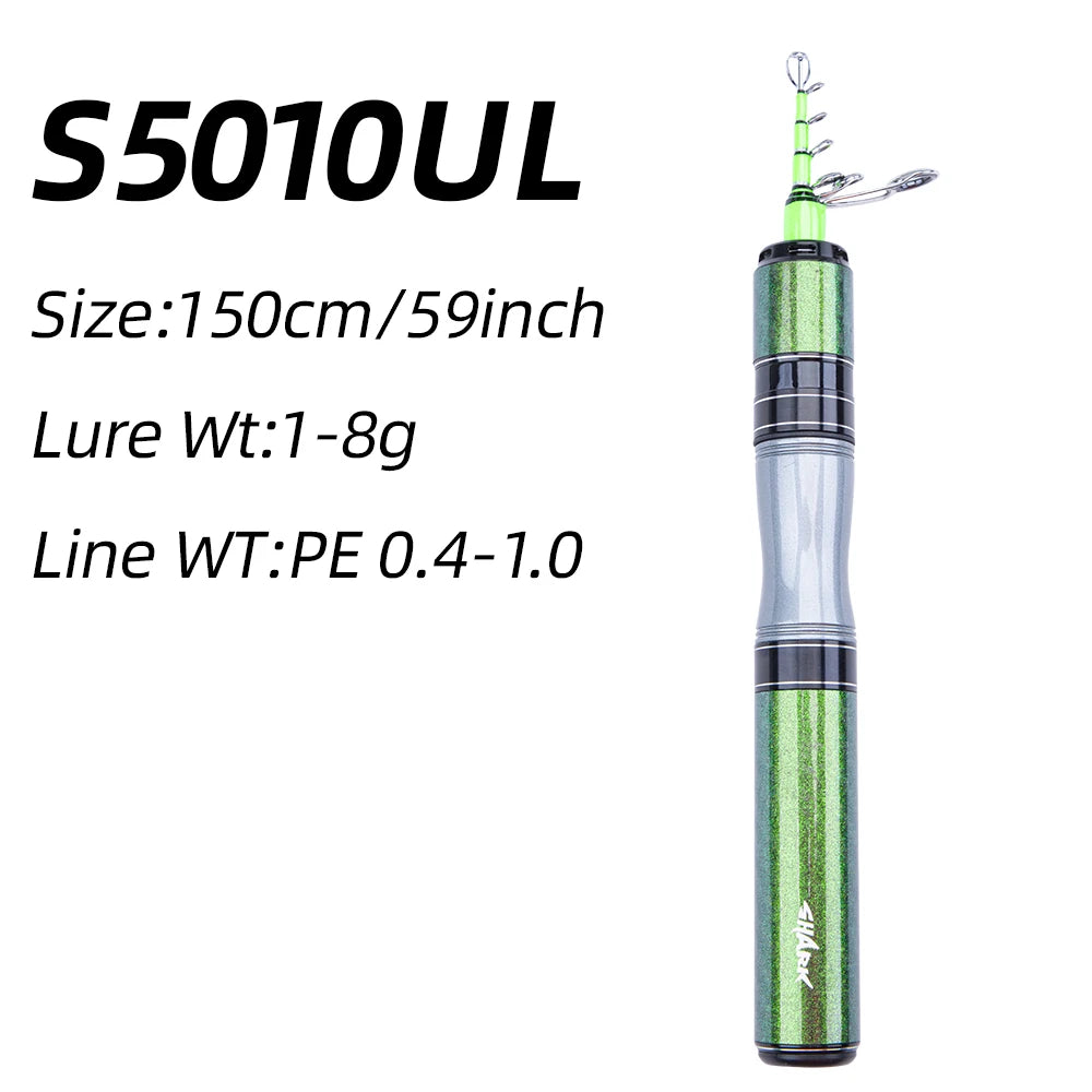 FishingFan Super Short Mini 1.53m 1.68m 1.8m Ultralight Carbon Telescopic Travel Fishing Rod - Get Outside Today 25