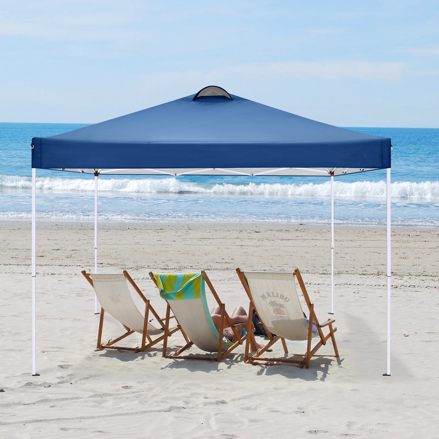 10x10 EZ Pop Up Canopy Tent with 4 Sidewalls Waterproof Outdoor Canopy with Air Vent UPF 50+ Gazebo for Sun Shade Party with 4 Sandbags