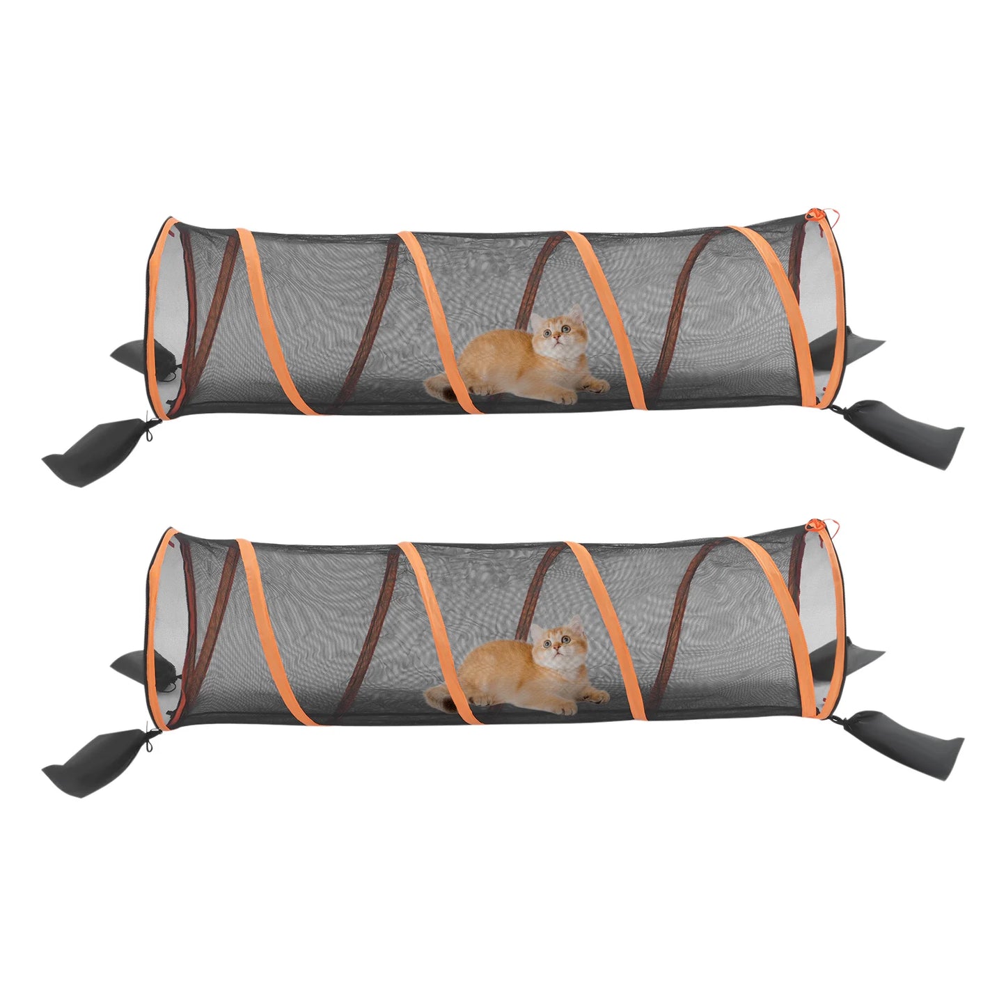2pcs Foldable Cat Play Tunnel and House Mesh Channel for Cats and Small Dogs Hole Drilling Game - Get Outside Today 25