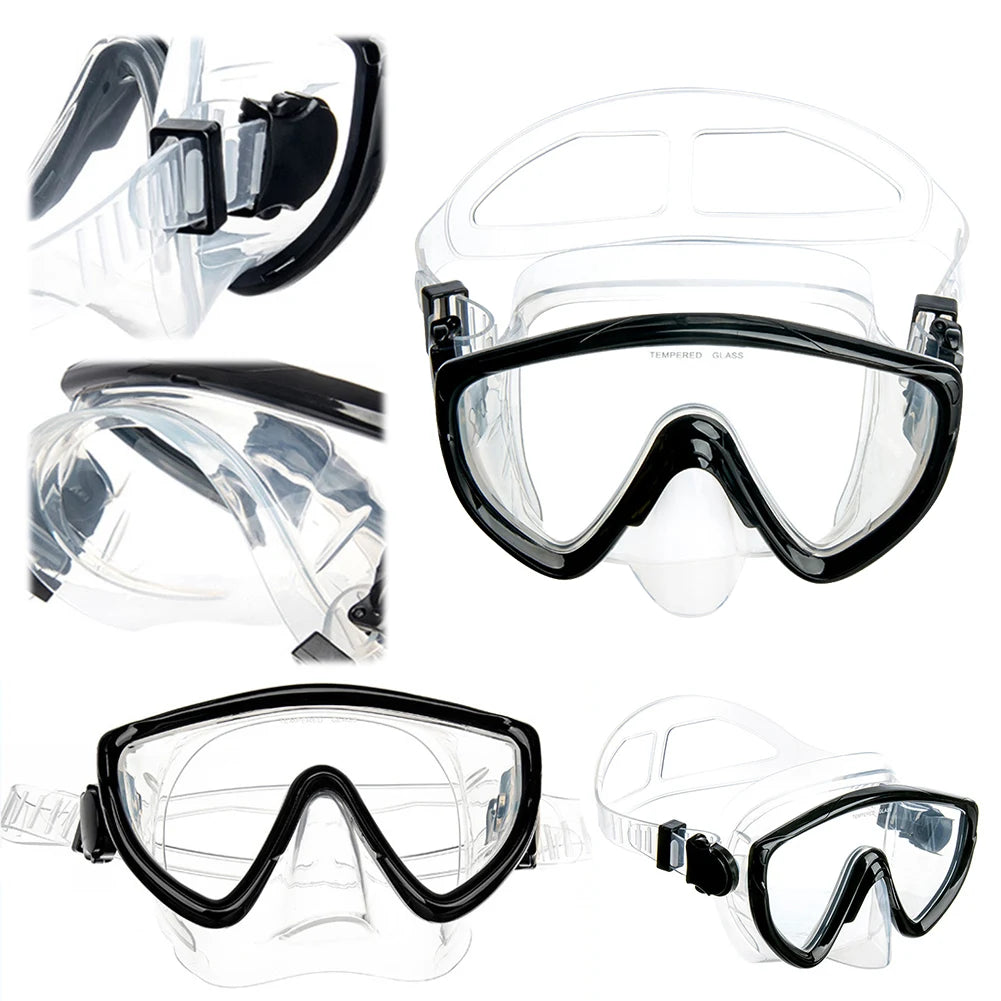 Scuba Diving Mask with Nose Cover Scuba Mask Silicone Skirt Snorkeling Mask Anti-Fog Swimming Goggles for Adults