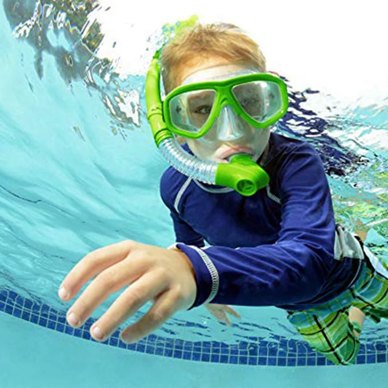 Kids Snorkel Set Diving Mask+Breathing Tubes Boy Girls Fashion Scuba Diving Anti Fog Safe Breathing Sets Underwater Accessories