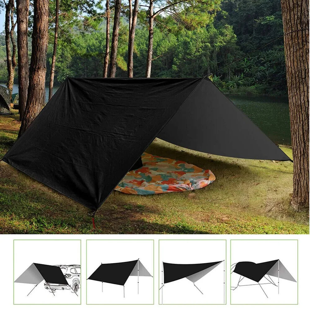 3Mx3M Camping Waterproof Awning Tarp Tent Dark Grey Ultralight Sun Shelter - Get Outside Today 25