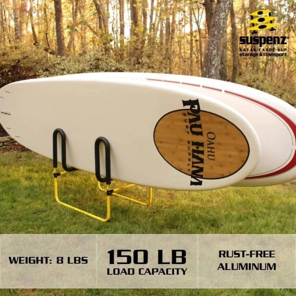Hot-Sell!-Double-Up SUP Stand, Holds 2 Stand Up Paddle Boards or Surfboards, Yellow (22-9936)Fully upgraded