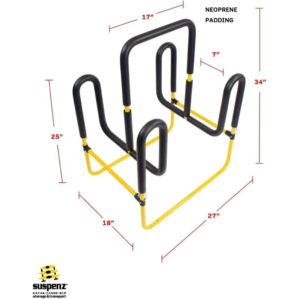 Hot-Sell!-Double-Up SUP Stand, Holds 2 Stand Up Paddle Boards or Surfboards, Yellow (22-9936)Fully upgraded
